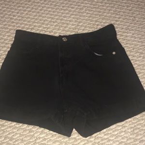 Black jean shorts